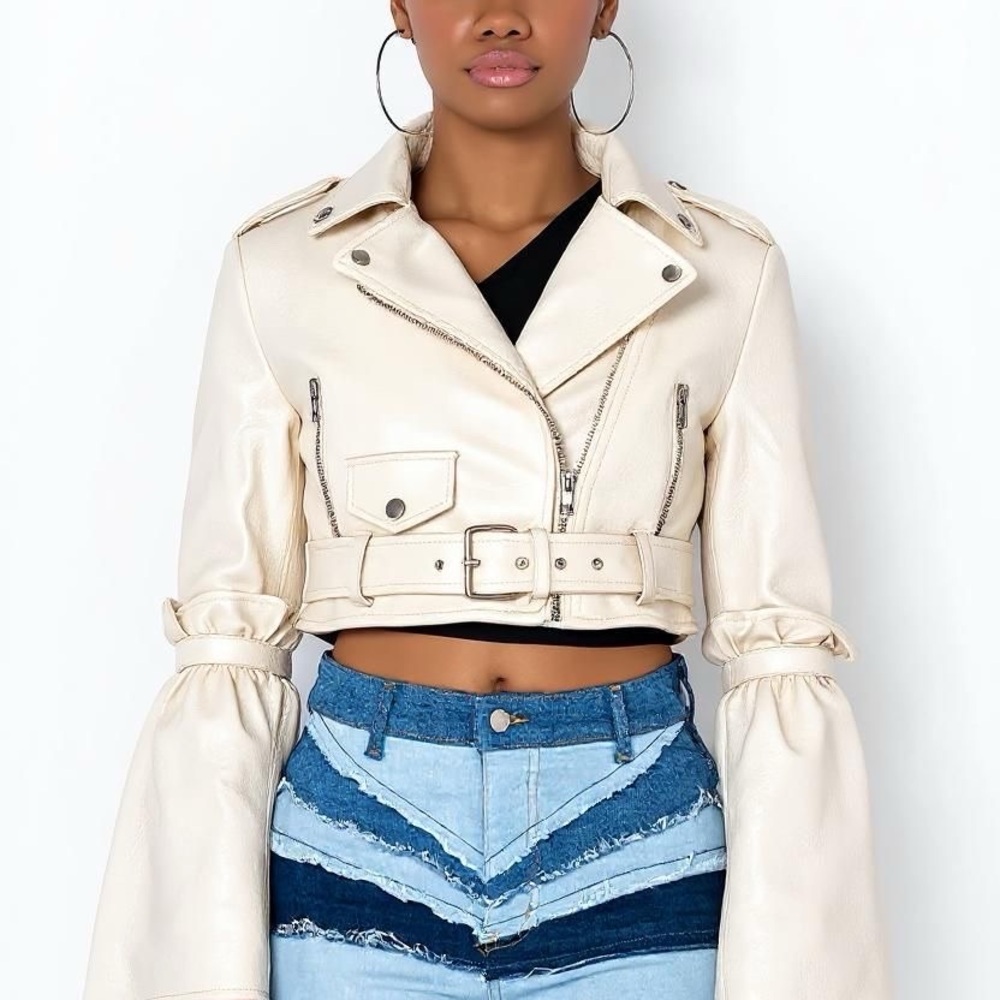 Azalea Wang Bell Sleeve Everyday Moto Jacket